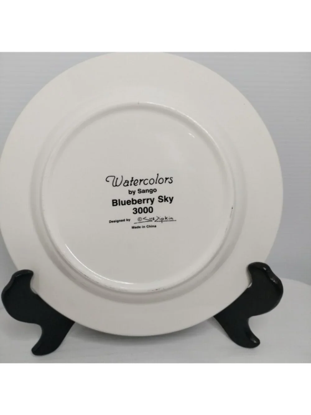Sango Watercolor Blueberry Sky Salad Plates  7 3/4
